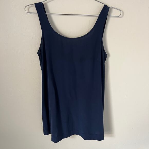 Madewell 100% Silk Lookout Bow Back Sleeveless Tank Top Blue Size XS - Picture 6 of 15